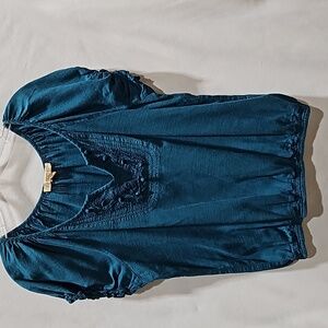 Vintage America Blues, Sophie, Boho Top, sz M, Cotton, Detailed Embroidery